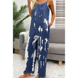 Tie-Dye Spaghetti Strap Jumpsuit with Pockets - Spicie's Boutique