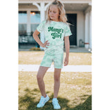 Girls Printed Letter Graphic Lounge Set