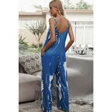 Tie-Dye Spaghetti Strap Jumpsuit with Pockets - Spicie's Boutique
