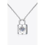 Moissanite Lock Pendant Necklace