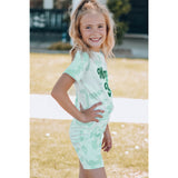 Girls Printed Letter Graphic Lounge Set