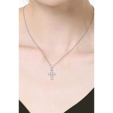 925 Sterling Silver Cross Moissanite Pendant Necklace
