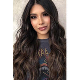 13*2" Lace Front Wigs Synthetic Long Wave 26" Heat Safe 150% Density- Brown - Spicie's Boutique