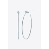 925 Sterling Silver Moissanite Hoop Earrings