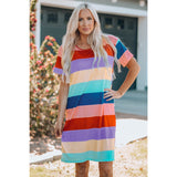 Girls Color Block Side Slit Mini Dress- Mommy & Me