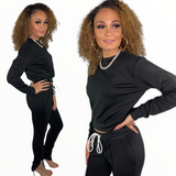 2 pc Crop top/pants Tracksuit - Spicie's Boutique
