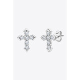 Moissanite Cross Stud Earrings