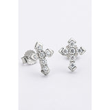 Moissanite Cross Stud Earrings - Spicie's Boutique