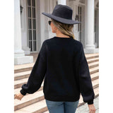 Heart Graphic Round Neck Sweater - Spicie's Boutique