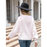 Heart Graphic Round Neck Sweater - Spicie's Boutique