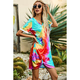 Twisted V-Neck Short Sleeve Dress - Spicie's Boutique