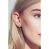 Moissanite Cross Stud Earrings