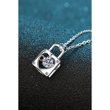 Moissanite Lock Pendant Necklace