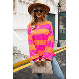 Striped Balloon Sleeve Knit Pullover