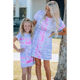 Women Tie-Dye Belted T-Shirt Dress