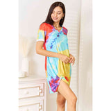 Double Take Tie-Dye V-Neck Twisted Dress - Spicie's Boutique