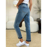 Mid Rise Rigid Magic Release Hem Jeans