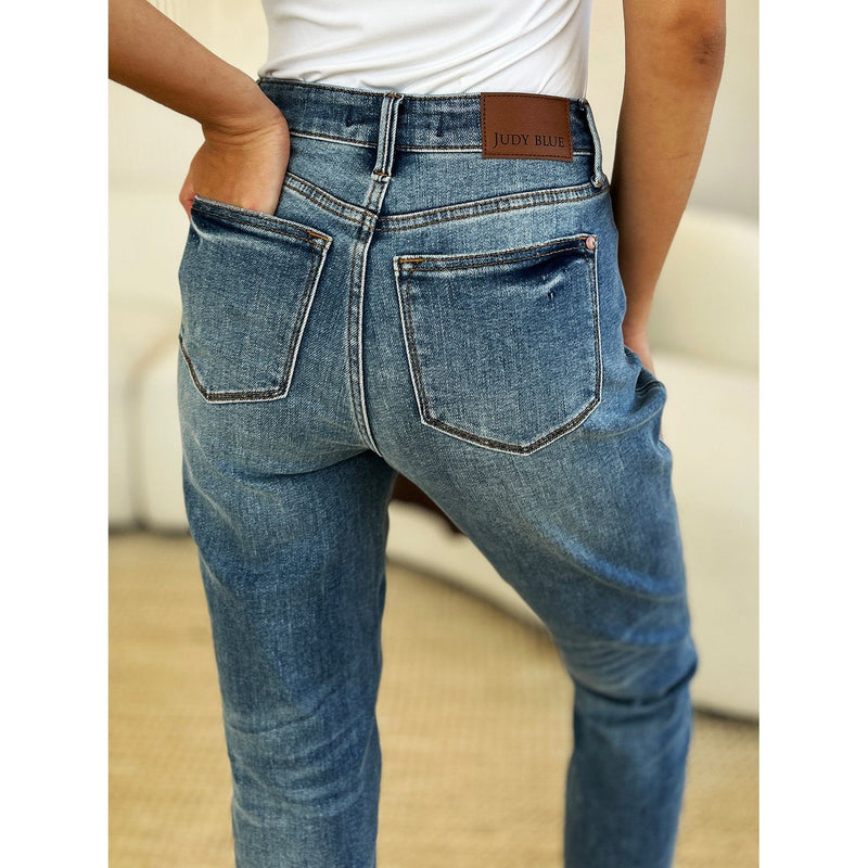 Mid Rise Rigid Magic Release Hem Jeans
