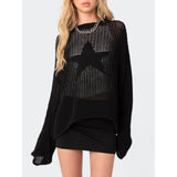 Star Round Neck Long Sleeve Knit Top