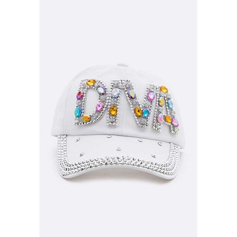 DIVA Crystal Embellished Denim Cap - Spicie's Boutique
