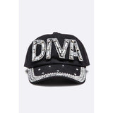 DIVA Crystal Embellished Denim Cap - Spicie's Boutique