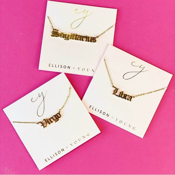 Old English Zodiac Necklace - Spicie's Boutique