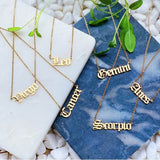 Old English Zodiac Necklace - Spicie's Boutique
