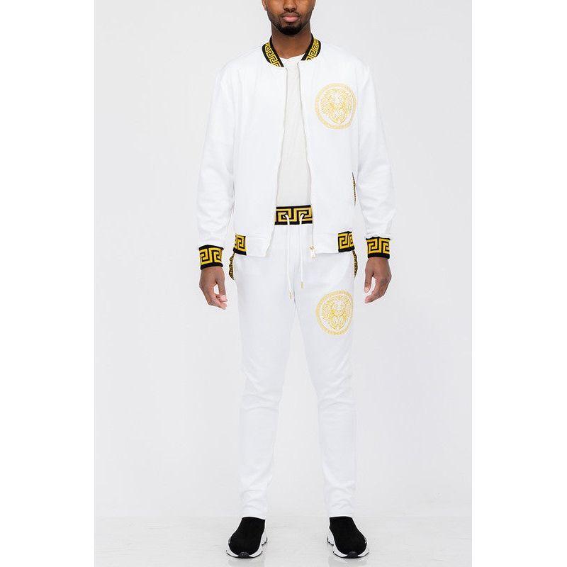Mens Black and Gold Detail Track Suit