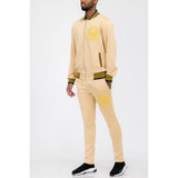 Mens Black and Gold Detail Track Suit