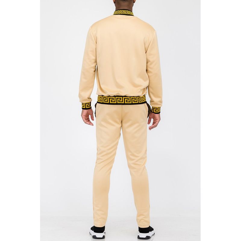 Mens Black and Gold Detail Track Suit