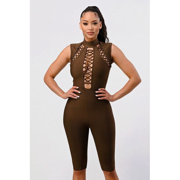 Criss Cross Sexy Bandage Romper