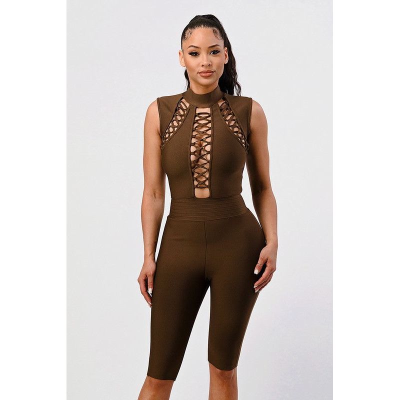 Criss Cross Sexy Bandage Romper