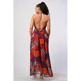 Bohemian print sequin lace trim maxi dress - Spicie's Boutique