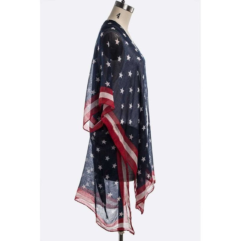 Flag Print Light Weight Kimono