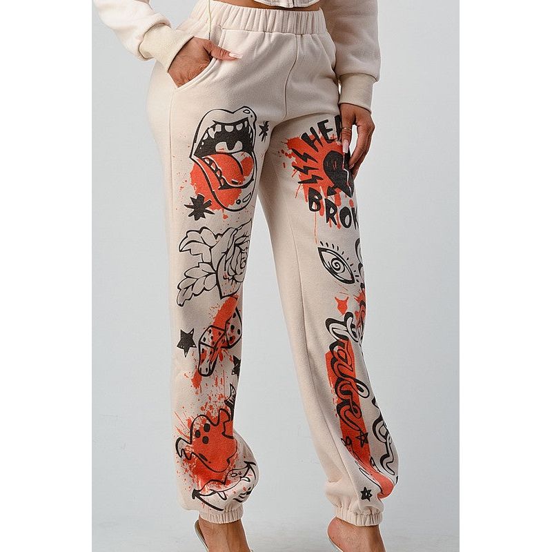 ATHINA CASUAL JACKET AND GRAPHIC PANTS SET