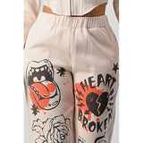 ATHINA CASUAL JACKET AND GRAPHIC PANTS SET