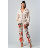 ATHINA CASUAL JACKET AND GRAPHIC PANTS SET