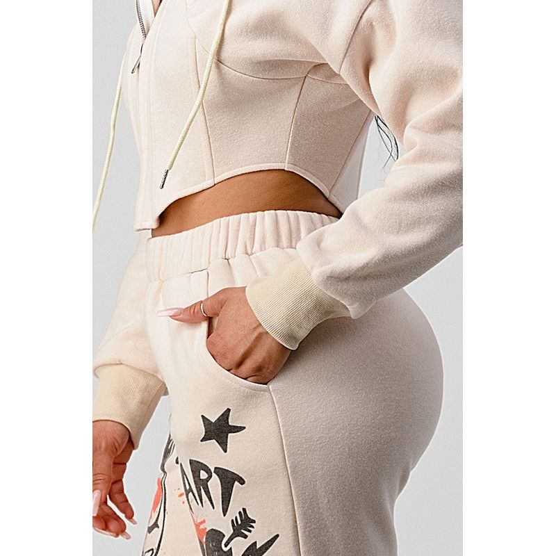 ATHINA CASUAL JACKET AND GRAPHIC PANTS SET