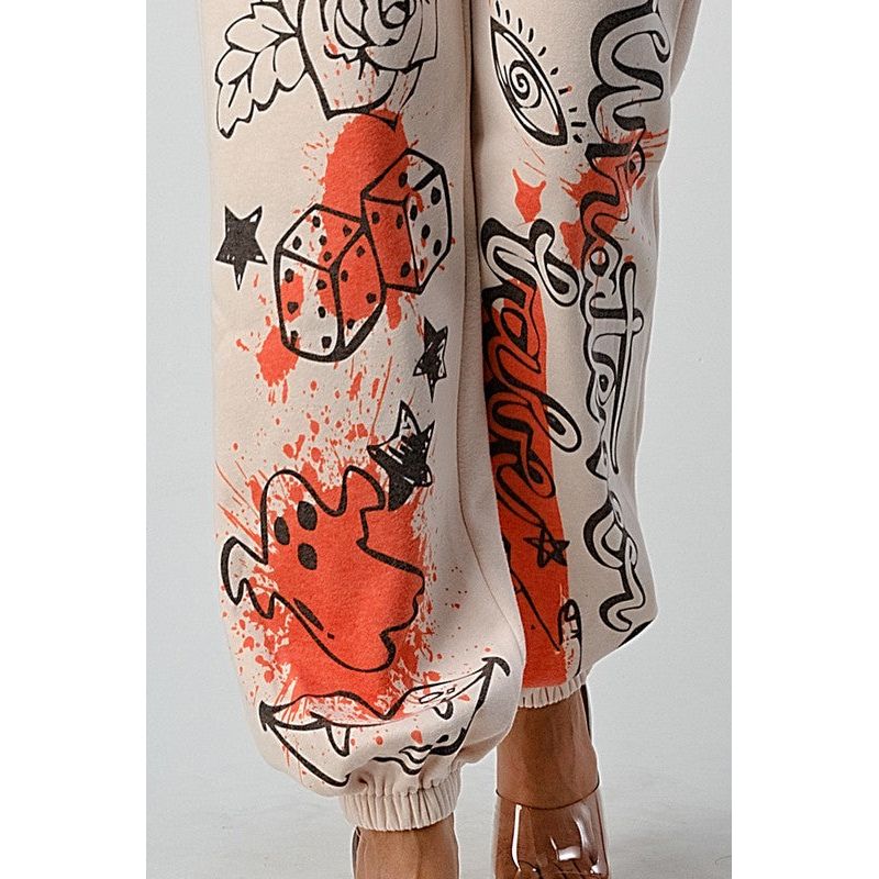 ATHINA CASUAL JACKET AND GRAPHIC PANTS SET