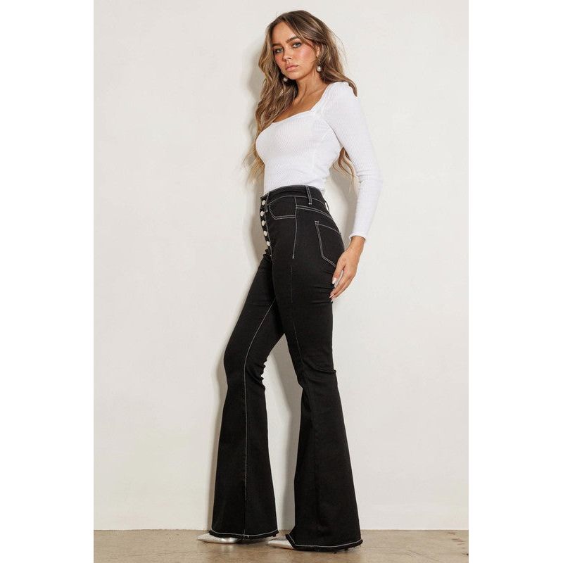 HIGH RISE FLARE JEANS - Spicie's Boutique