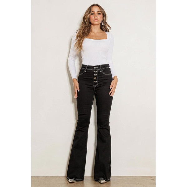 HIGH RISE FLARE JEANS - Spicie's Boutique