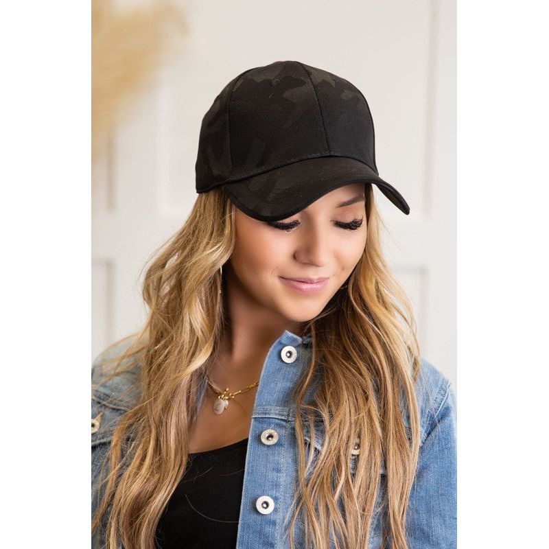 Camo Black Cap Hat - Spicie's Boutique