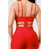 DOUBLE SPAGHETTI STRAP BODYCON JUMPSUIT - Spicie's Boutique