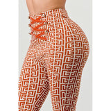 Geometric Glamour: High-Waisted Patterned Pants