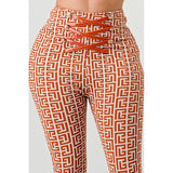 Geometric Glamour: High-Waisted Patterned Pants