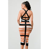 STRIPED BANDAGE MIDI DRESS - Spicie's Boutique