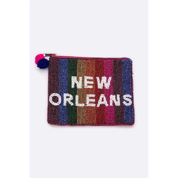 NEW ORLEANS Beaded Zip Pouch - Spicie's Boutique