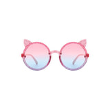 Girls Round Cat Ear Design Glitter Kids Sunglasses - Spicie's Boutique