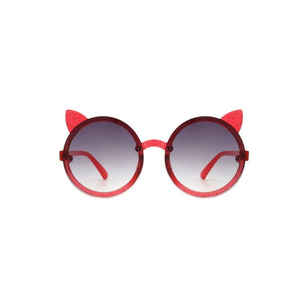 Girls Round Cat Ear Design Glitter Kids Sunglasses - Spicie's Boutique