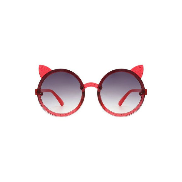 Girls Round Cat Ear Design Glitter Kids Sunglasses - Spicie's Boutique